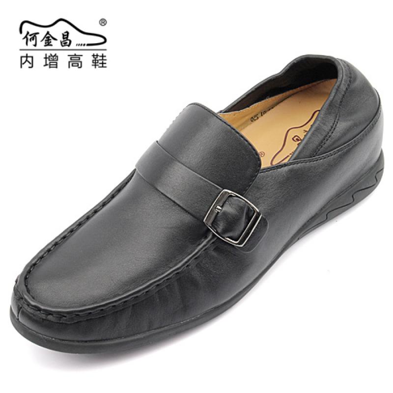 男士内增高鞋 商务休闲 内增高5.5cm 黑色 商品货号：X83H01【何金昌】