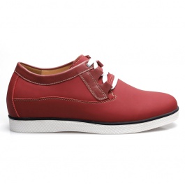 【乐昂】<特价>时尚红色内增高休闲鞋新颖动感男士增高板鞋增高5.5cm