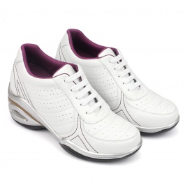 【赫升】新品系带魔力秀腿女士增高运动鞋增高9.5CM黑/白