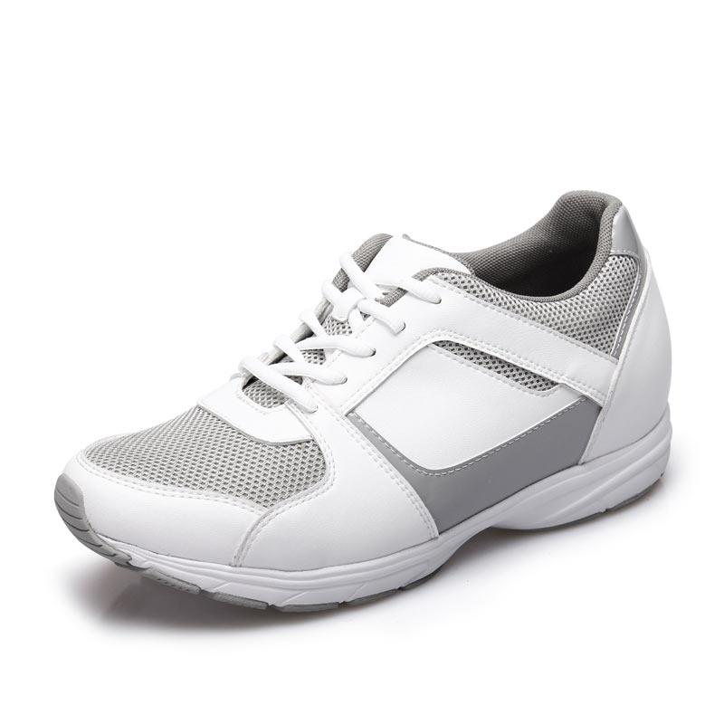 男士内增高鞋 运动鞋 内增高6.5cm 白/灰 商品货号：LX63F20-1【乐昂】
