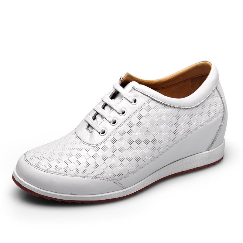 女士内增高鞋 休闲滑板鞋 内增高6cm 白色 商品货号：W45b01-1【赫升】