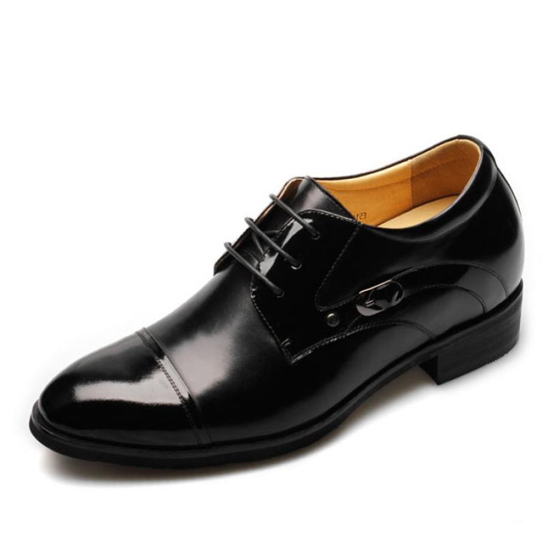 男士内增高鞋 正装鞋 内增高7.5cm 黑色 商品货号：X70H73【何金昌】