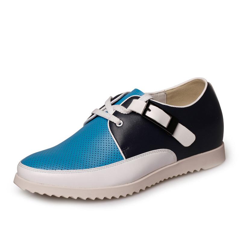 男士增高鞋 日常休闲鞋 内增高6.5cm 蓝色 商品货号：227B09【乐昂】