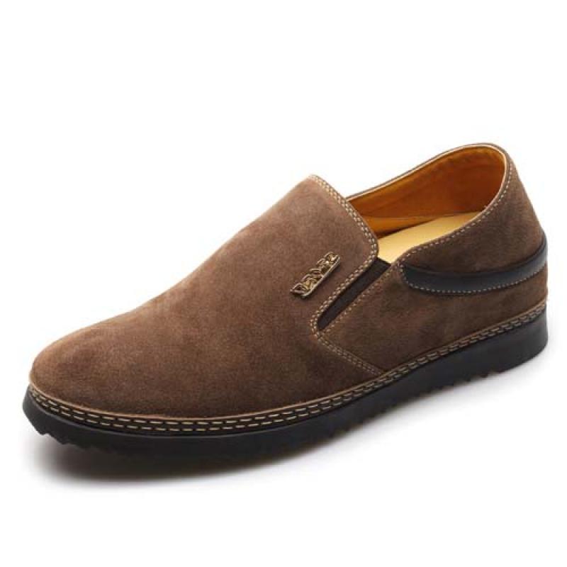 男士增高鞋 日常休闲鞋 内增高5.5cm 棕色 商品货号：L227A32-5【乐昂】