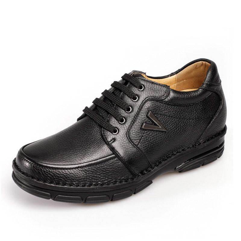 男士内增高鞋 商务休闲 内增高7.5cm 黑色 商品货号：T73H61【何金昌】