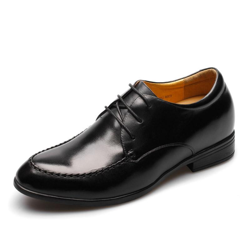 男士内增高鞋 正装鞋 内增高6.5cm 黑色 商品货号：L019H02【乐昂】