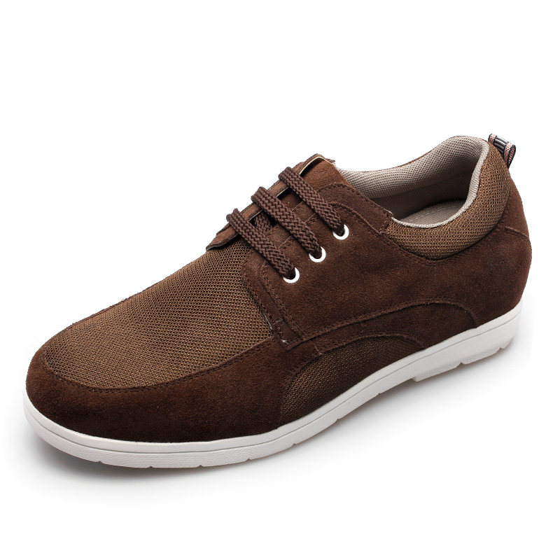 男士内增高鞋 日常休闲鞋 内增高6cm 棕色 商品货号：LX80B06-1【乐昂】