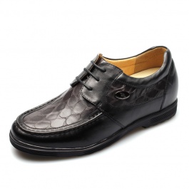 【何金昌】<特价>石头纹时尚商务休闲皮鞋增高6.5厘米