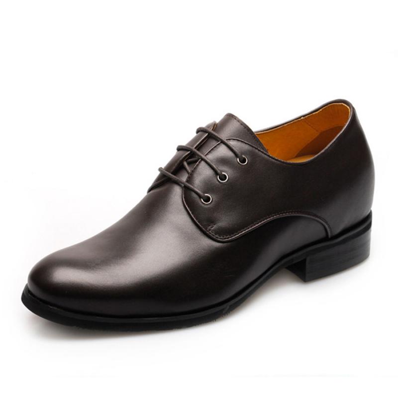 男士内增高鞋 正装鞋 内增高7.5CM 棕色 商品货号：D252A10-2【何金昌】