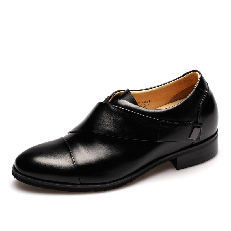 男士内增高鞋 正装鞋 内增高7.5cm 黑色 商品货号：X70H61【何金昌】