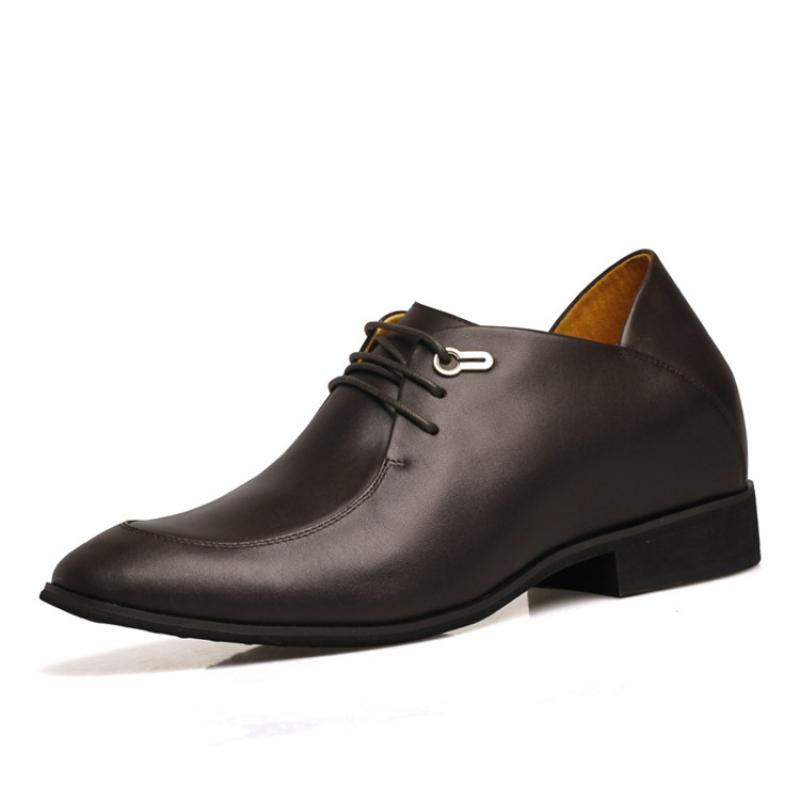 男士内增高鞋 正装鞋 内增高7CM 棕色 商品货号：D236B01-1【何金昌】