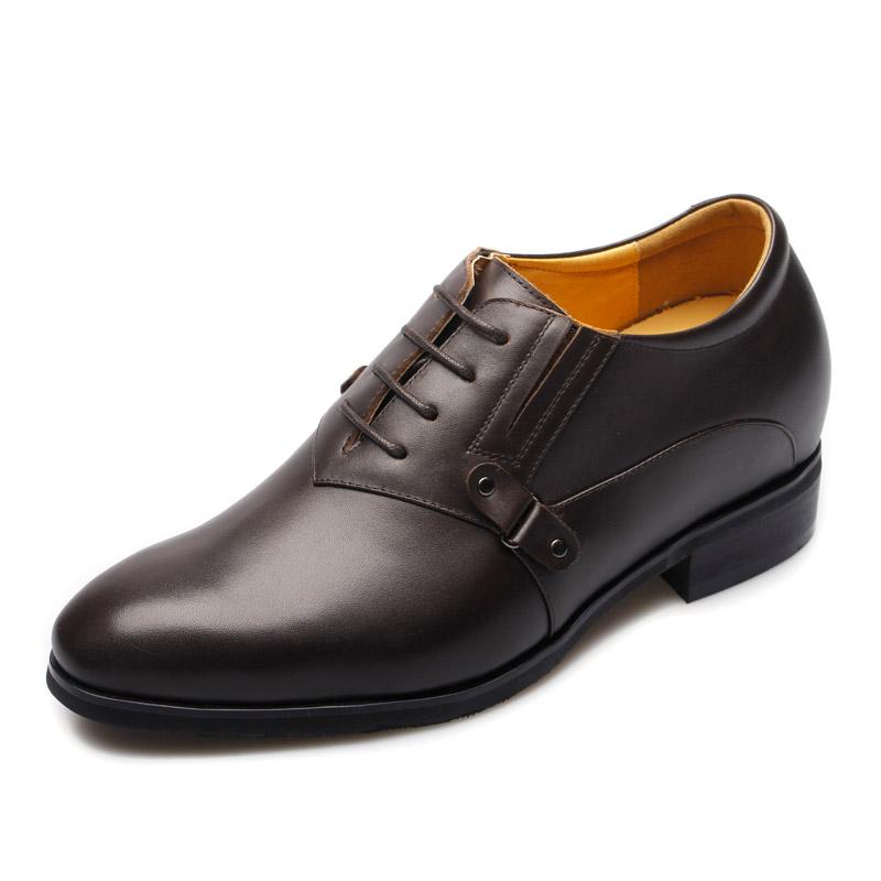 男士内增高鞋 正装鞋 内增高7.5cm 棕色 商品货号：X70H72-1【何金昌】