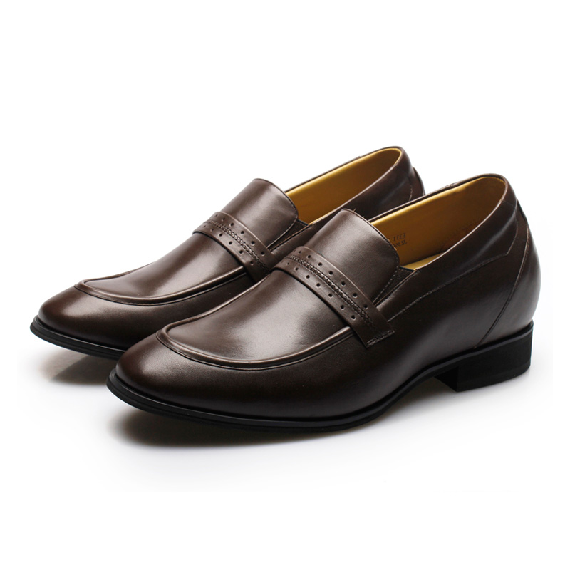  精品定制鞋 内增高7CM 棕色 商品货号：J236A52-2【金墨瑞】
