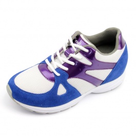 【赫升】特价时尚透气运动鞋女士增高鞋运动鞋增高6.5CM蓝白紫