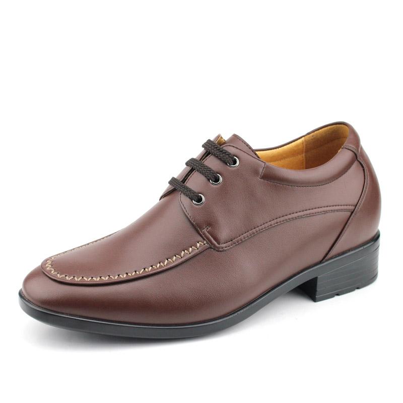 男士内增高鞋 正装鞋 内增高7cm 深棕色 商品货号：LX66H21-1【乐昂】