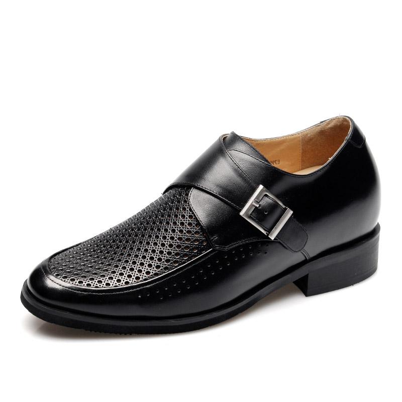 男士内增高鞋 凉鞋 内增高7.5cm 黑色 商品货号：LX55H31【乐昂】