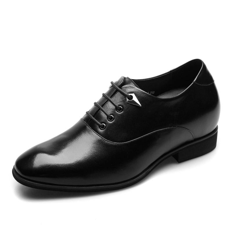 男士内增高鞋 正装鞋 内增高7cm 黑色 商品货号：236A62-1【何金昌】