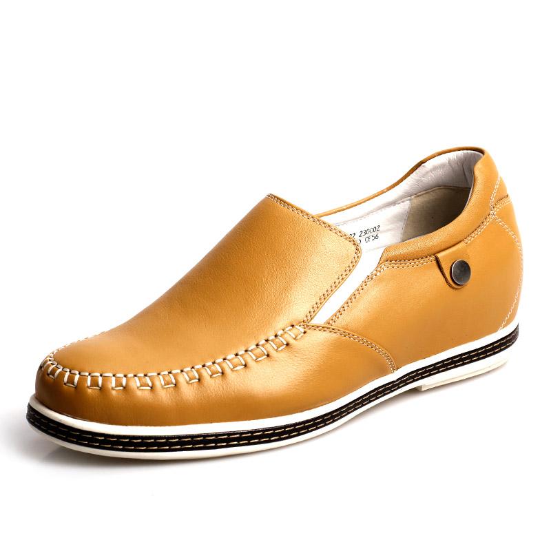 男士内增高鞋 商务休闲 内增高6.5cm 黄色 商品货号：230C02【何金昌】