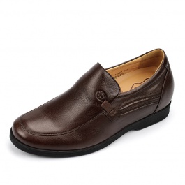 【何金昌】<特价>英伦男式内增高休闲鞋舒适感十足增高6.5cm棕色