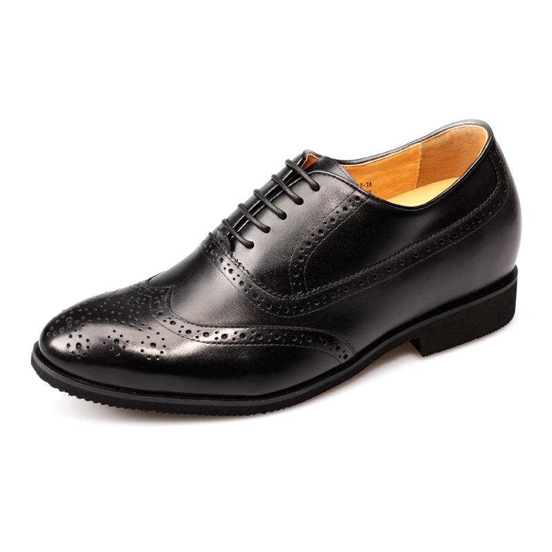 男士内增高鞋 正装鞋 内增高7.5cm 黑色 商品货号：X70C01-1【何金昌】