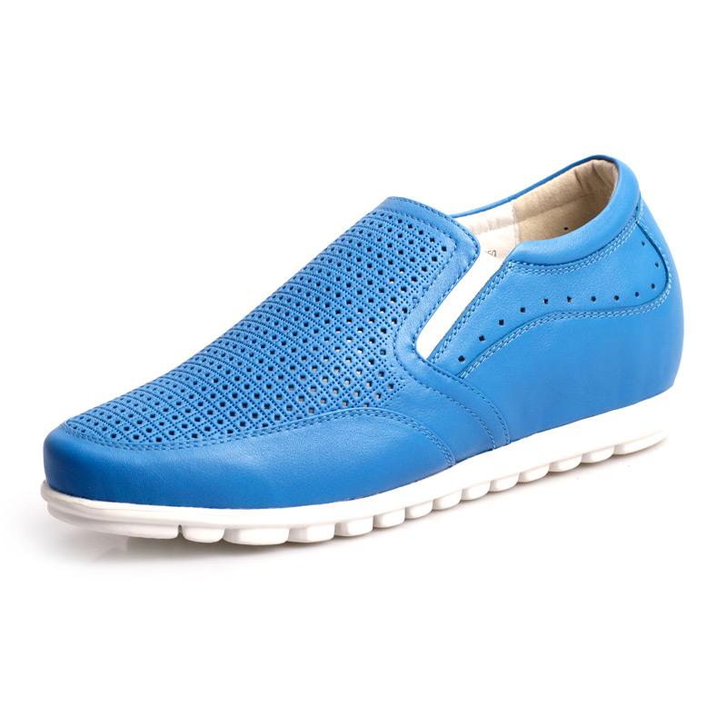 男士增高鞋 凉鞋 内增高6.5cm 蓝色 商品货号：301C01-1【何金昌】