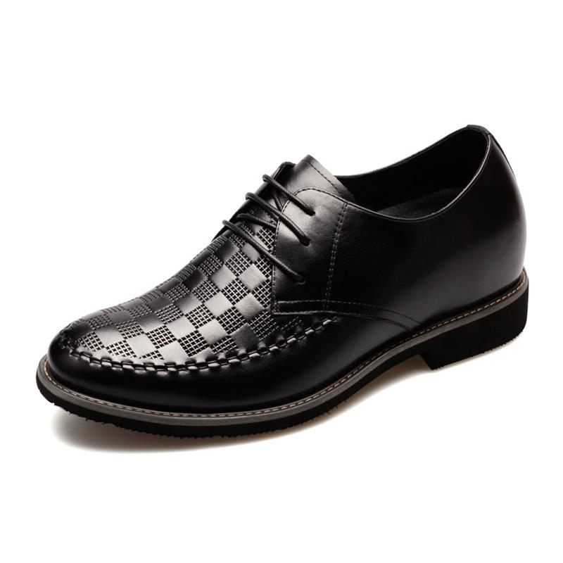 男士内增高鞋 正装鞋 内增高7.5cm 黑色 商品货号：D240B05【何金昌】
