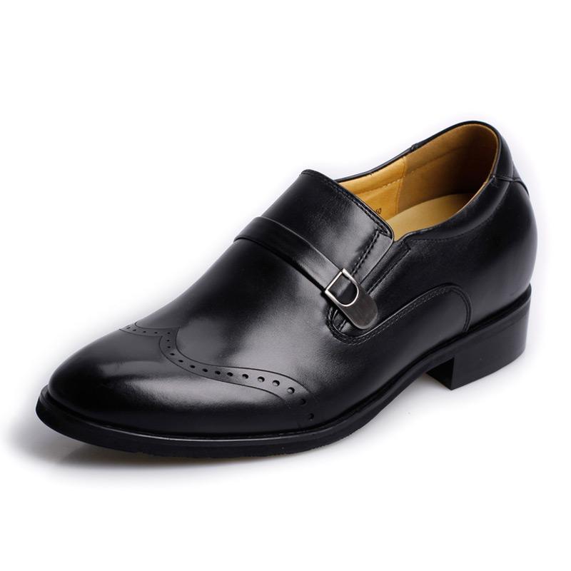男士内增高鞋 正装鞋 内增高7.5cm 黑色 商品货号：X70C11-1【何金昌】