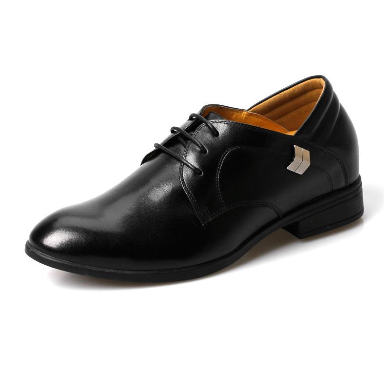 男士内增高鞋 正装鞋 内增高6.5cm 黑色 商品货号：L019B01【乐昂】