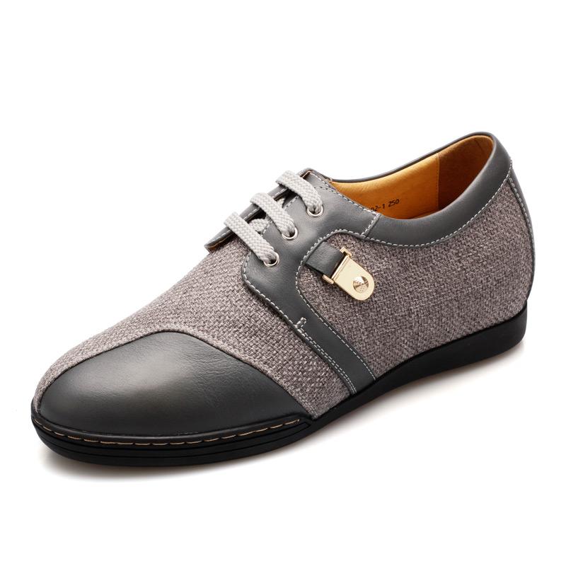 男士内增高鞋 商务休闲 内增高6.5cm 灰色 商品货号：L321K02-1【乐昂】