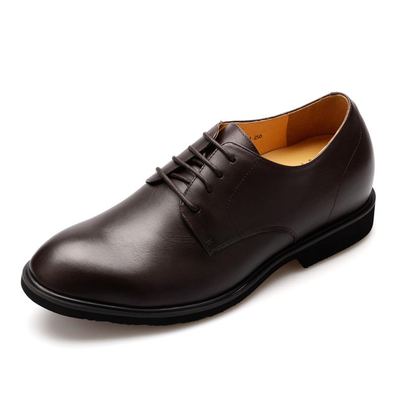 男士内增高鞋 正装鞋 内增高 棕色 商品货号：X60B01-1【何金昌】