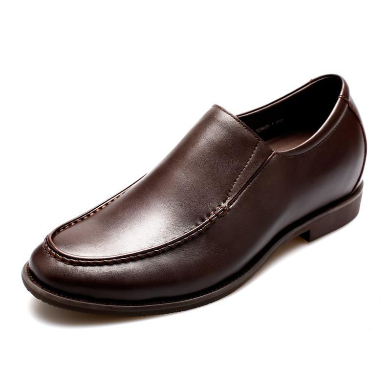 男士内增高鞋 正装鞋 内增高6.5cm 棕色 商品货号：323K05-1【何金昌】