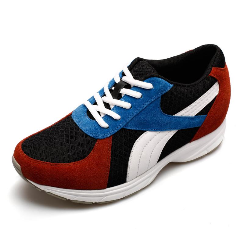 男士内增高鞋 运动鞋 内增高7CM 黑/红/蓝/白 商品货号：X63B22【何金昌】