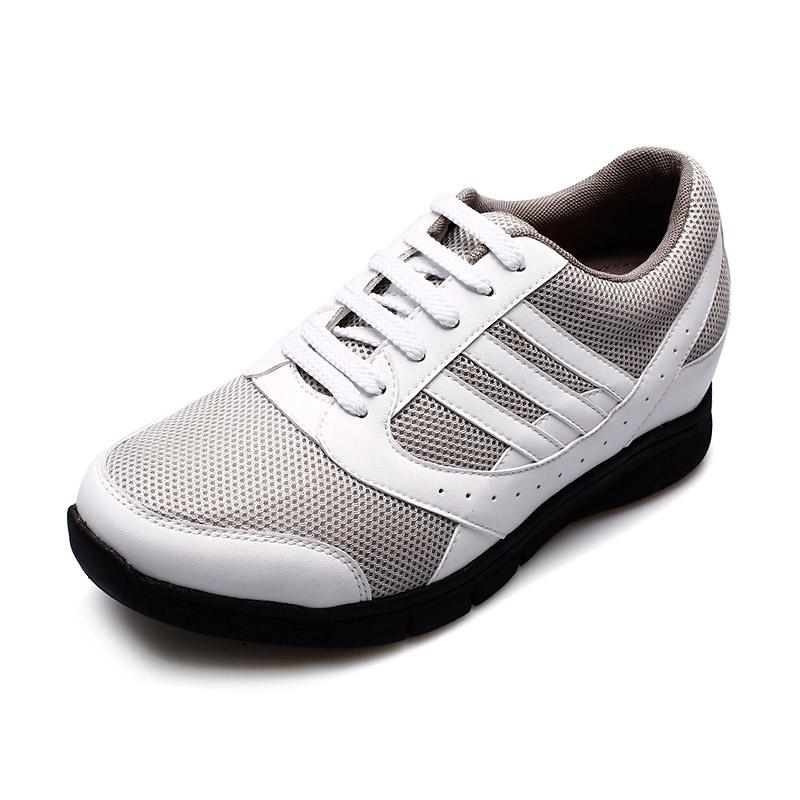 男士内增高鞋 运动鞋 内增高7CM 灰/白 商品货号：X63B19-1【何金昌】