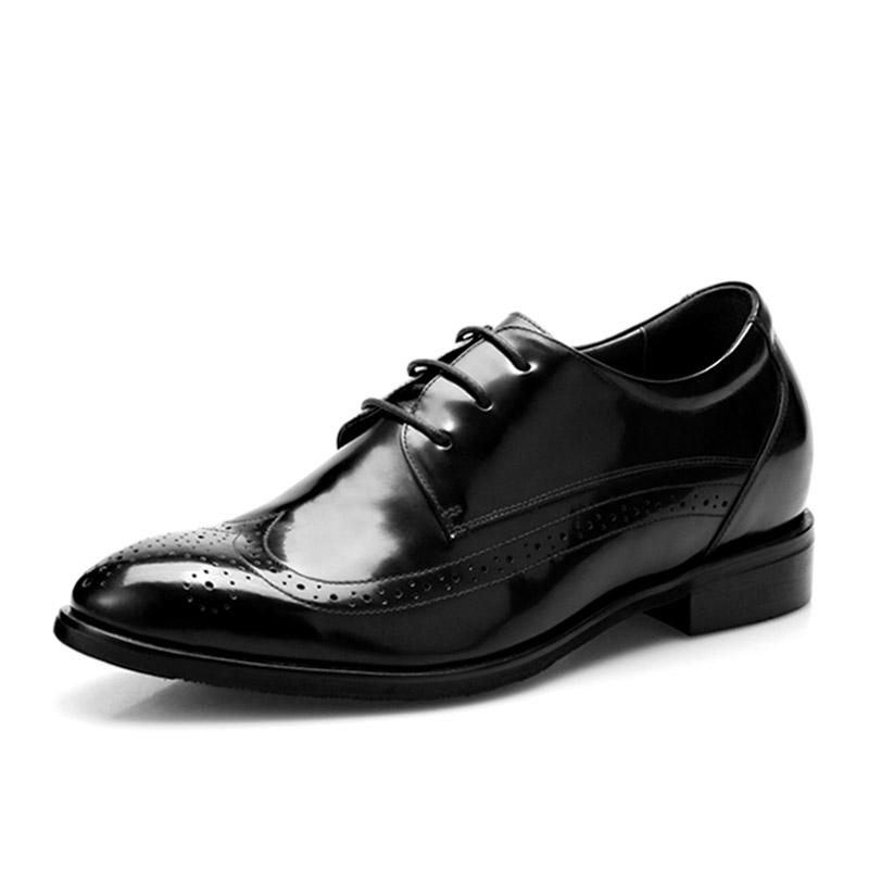 男士内增高鞋 正装鞋 内增高7.5cm 黑色 商品货号：X70H101-2【何金昌】