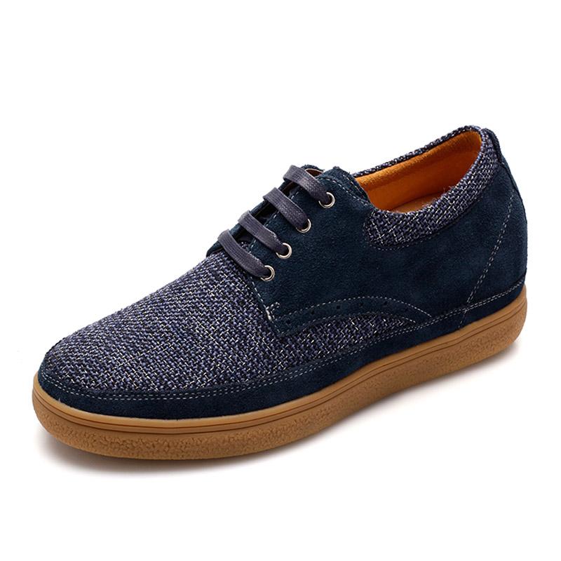 男士内增高鞋 日常休闲鞋 内增高7.5cm 蓝色 商品货号：L322K01-3【乐昂】