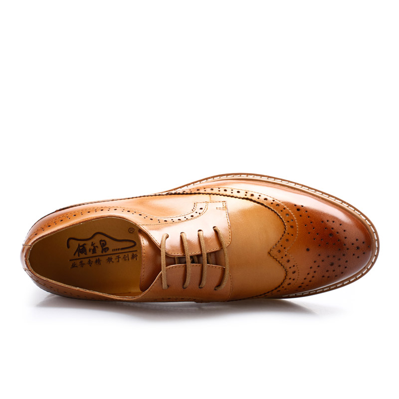 男士内增高鞋 商务休闲 内增高6.5CM 棕色 商品货号：DX60B06-1【何金昌】