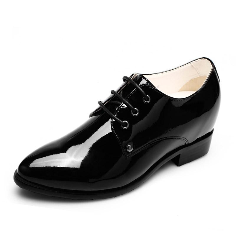 女士内增高鞋 单鞋 内增高6.5cm 黑色 商品货号：W92K03【赫升】