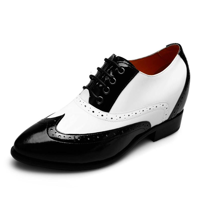 女士内增高鞋 单鞋 内增高6.5CM 黑/白 商品货号：W92K01【赫升】