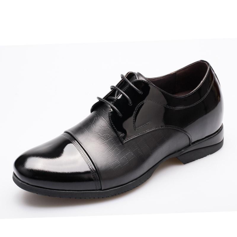 男士内增高鞋 正装鞋 内增高6.5cm 黑色 商品货号：L252H02【乐昂】