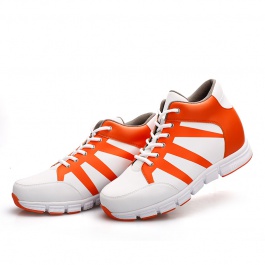 【何金昌】新款内增高运动鞋男士内增高运动鞋白橙隐形增高8.5cm