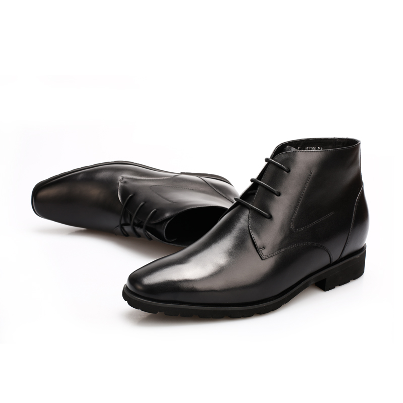 男士内增高鞋 靴子 内增高7.5CM 黑色 商品货号：D132B06【何金昌】