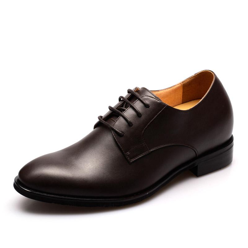 男士内增高鞋 正装鞋 内增高7.5cm 棕色 商品货号：X70H97-2【何金昌】