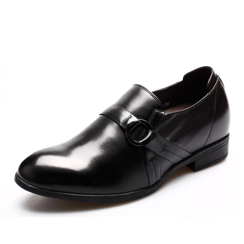 男士内增高鞋 正装鞋 内增高7cm 黑色 商品货号：L019H08【乐昂】
