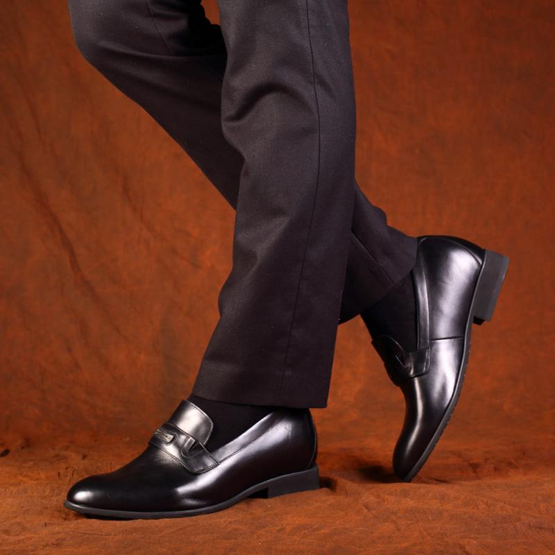 男士内增高鞋 正装鞋 内增高7.5cm 黑色 商品货号：330K02-1【何金昌】