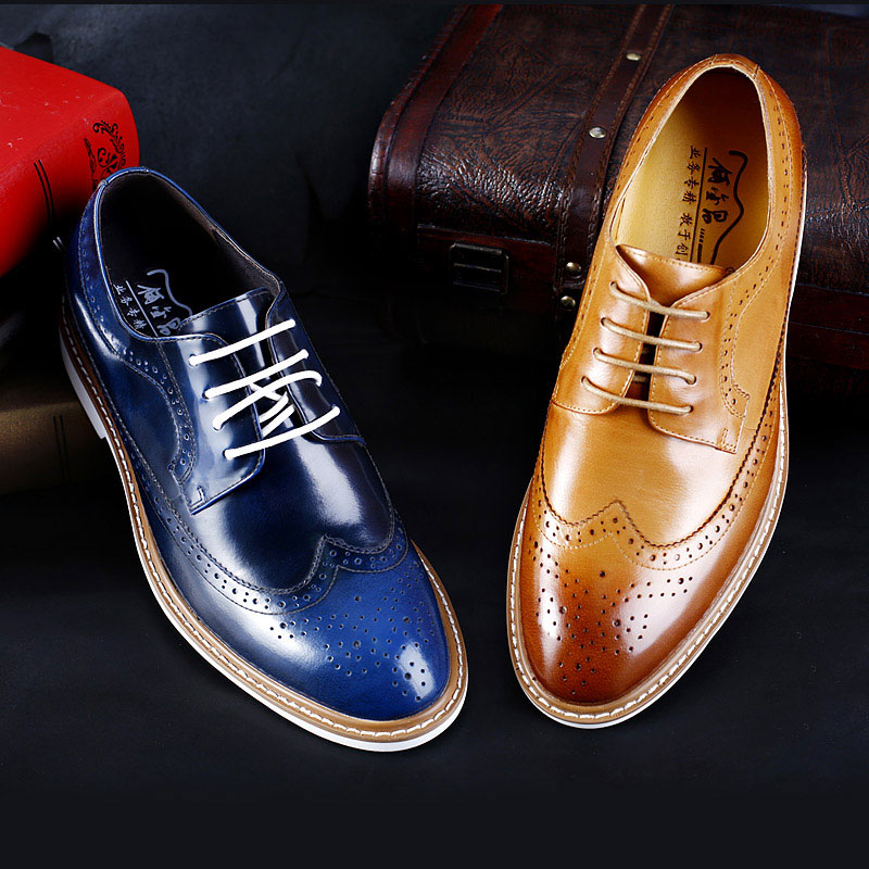 男士内增高鞋 商务休闲 内增高6.5CM 黑蓝色 商品货号：DX60B06-2【特卖】