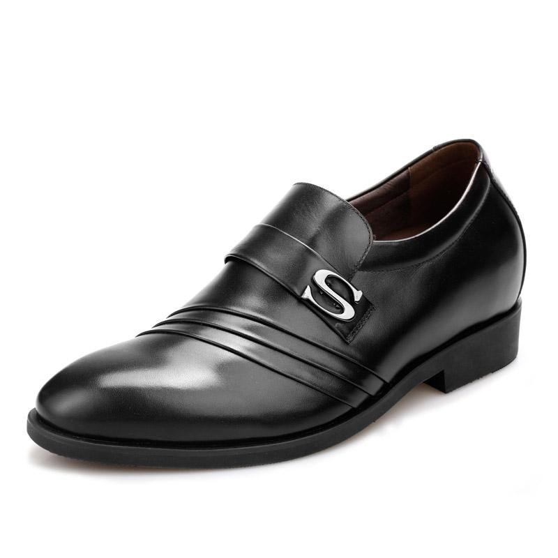 男士内增高鞋 正装鞋 内增高7.5CM 黑色 商品货号：X70H120-1【何金昌】