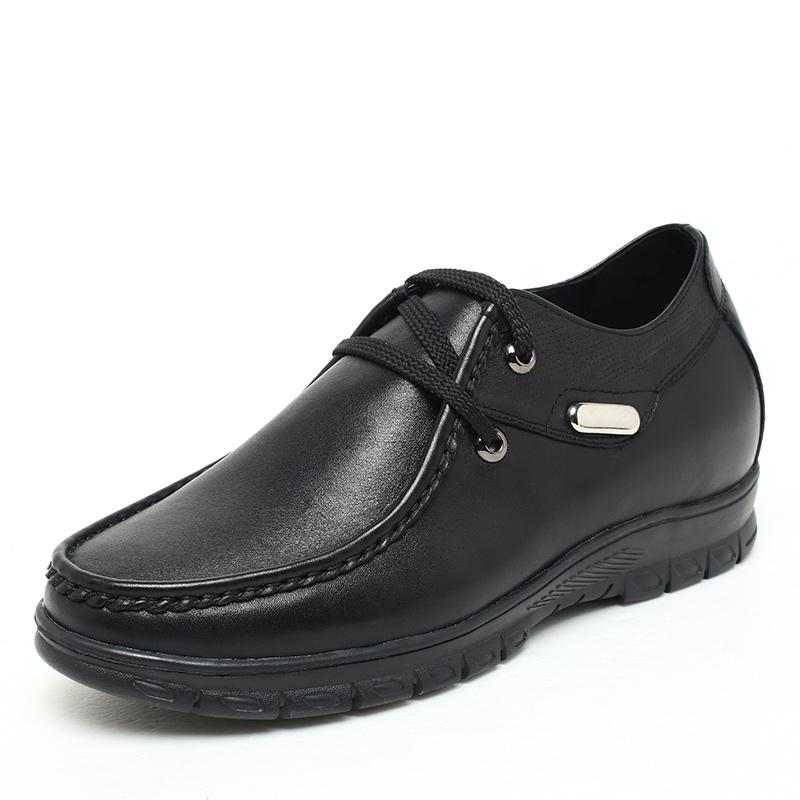 男士内增高鞋 商务休闲 内增高7CM 黑色 商品货号：H52X80N013D【何金昌】