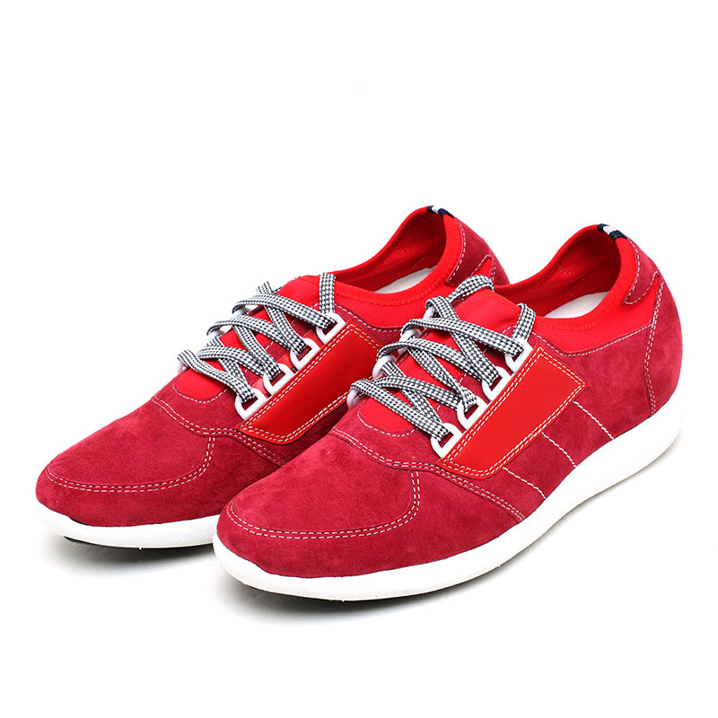 男士内增高鞋 运动鞋 内增高7CM 红色 商品货号：H52C11K011D【何金昌】