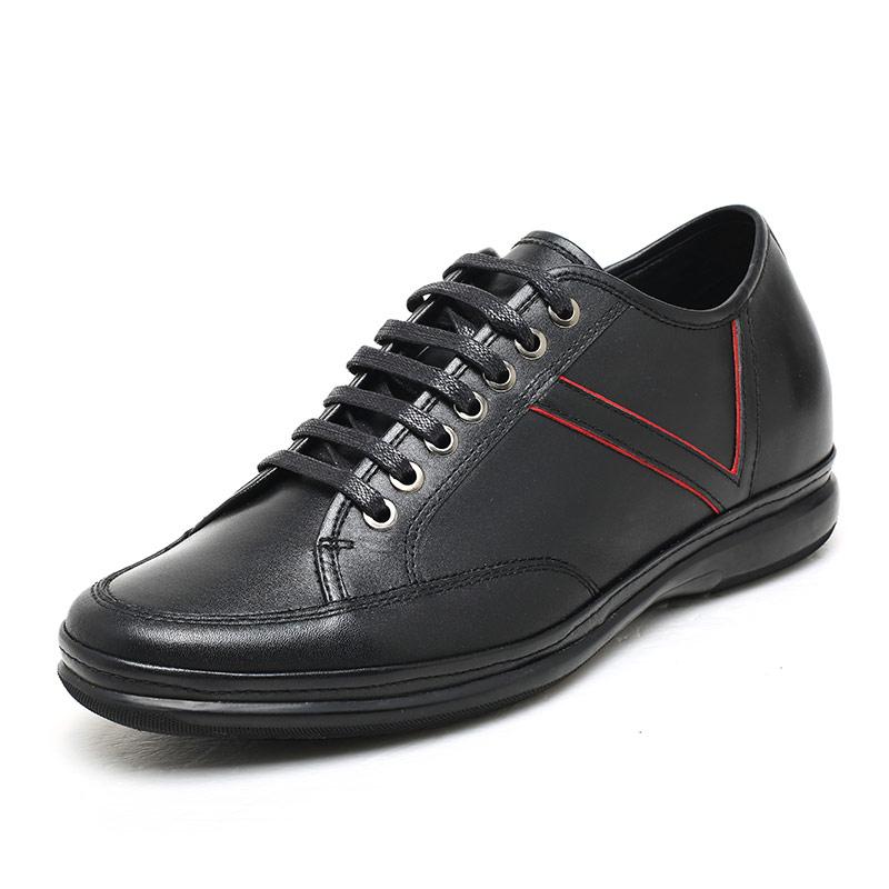 男士内增高鞋 商务休闲 内增高6cm 黑色 商品货号：H52C10K015D【何金昌】