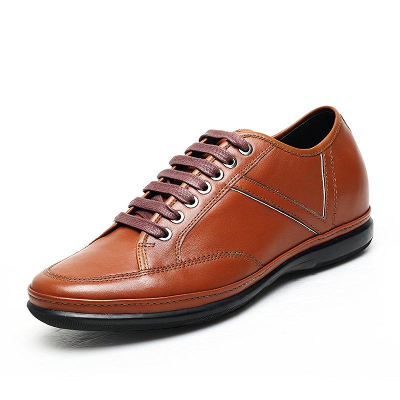 男士内增高鞋 商务休闲 内增高棕色 棕色 商品货号：H52C10K017D【促销】